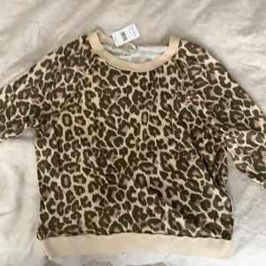 Free people cheetah lightweight sweatshirt